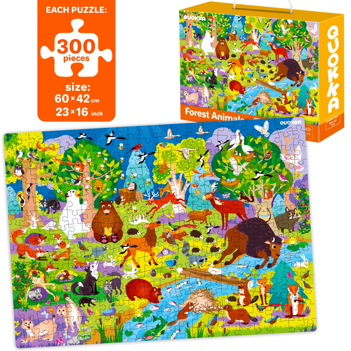 QUOKKA 300 Pieces Puzzles for Kids Ages 8-10 - 3X Set Floor Jigsaw Puzzles - Toy for Learning Ocean & Vimel & Bugs for 10-12 year old – Jigsaw Educational Game Gift for Boys and Girls