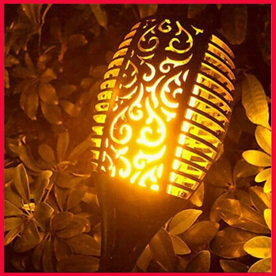 4Pack LED Solar Power Tiki Torch Flame Flickering Light Outdoor Garden Lawn Lamp
