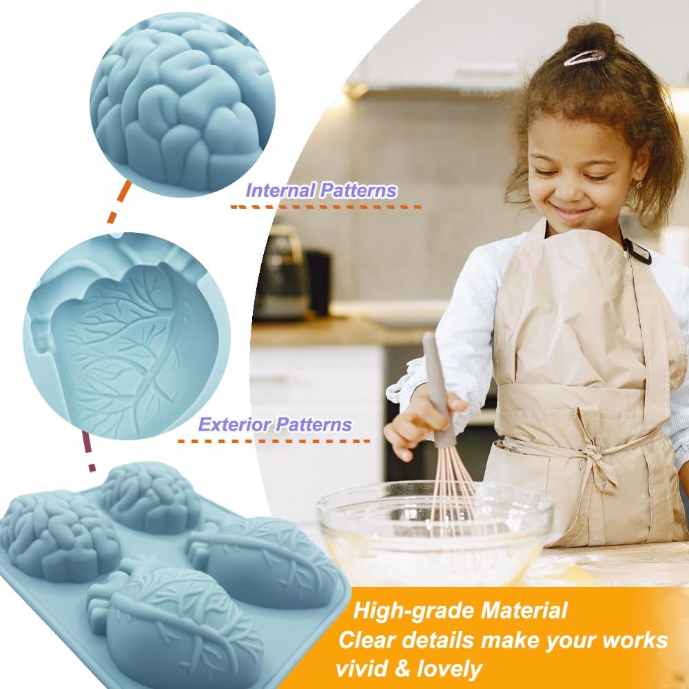 Human Brain Heart Silicone Molds