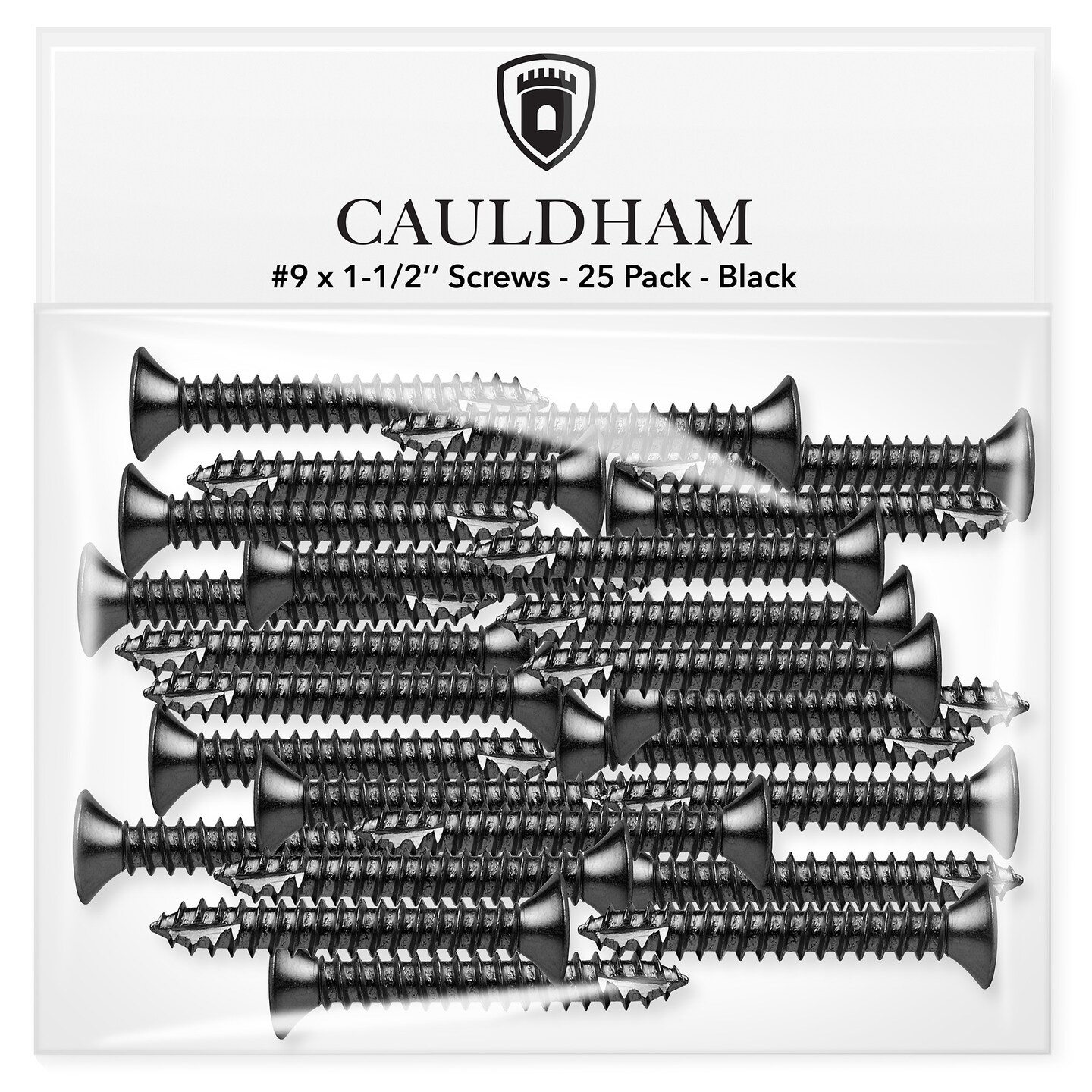 Cauldham Wood Screws #9 x 1-1/2 Inch for Door Hinges - 25 pack