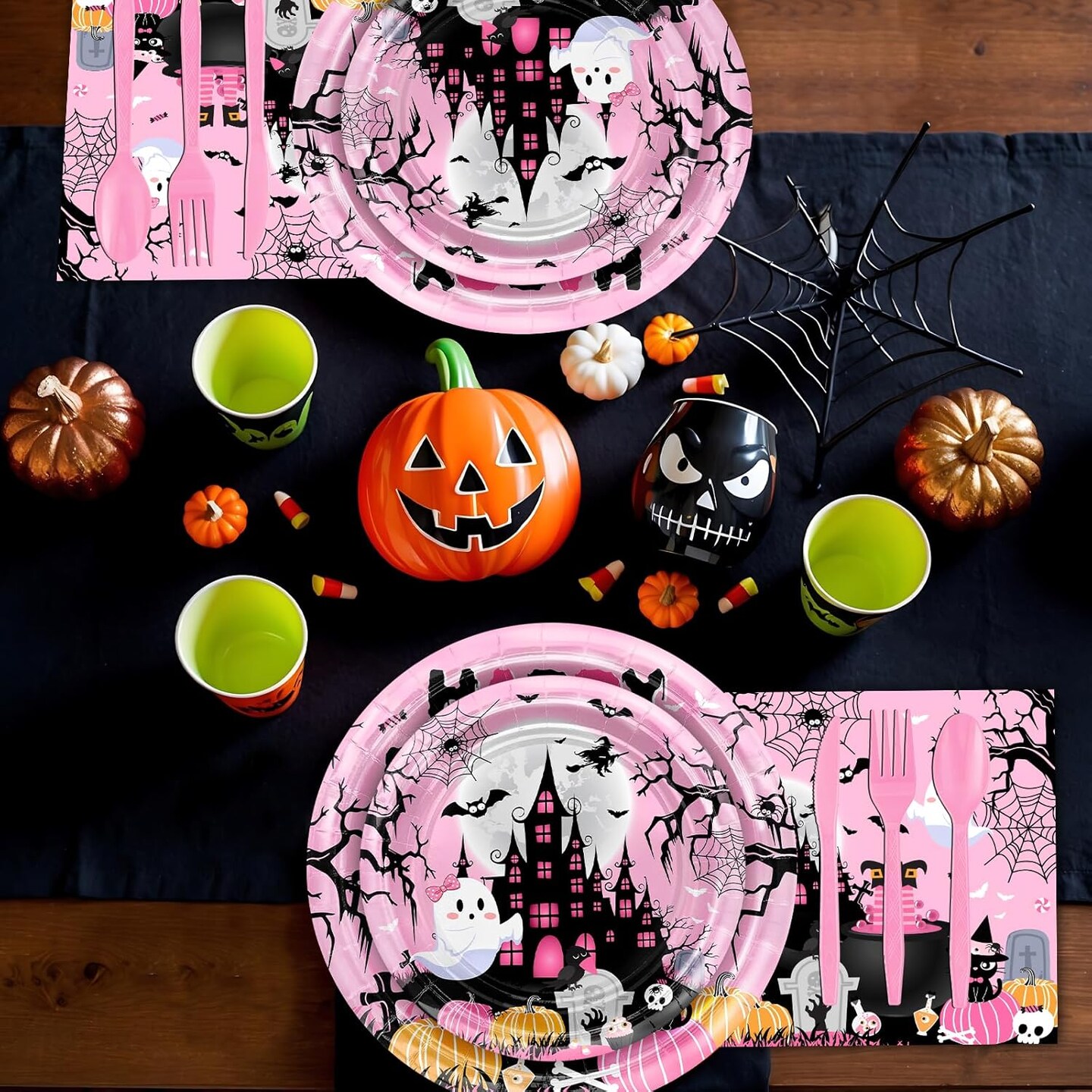 192 Pcs Pink Halloween Birthday Party Decorations