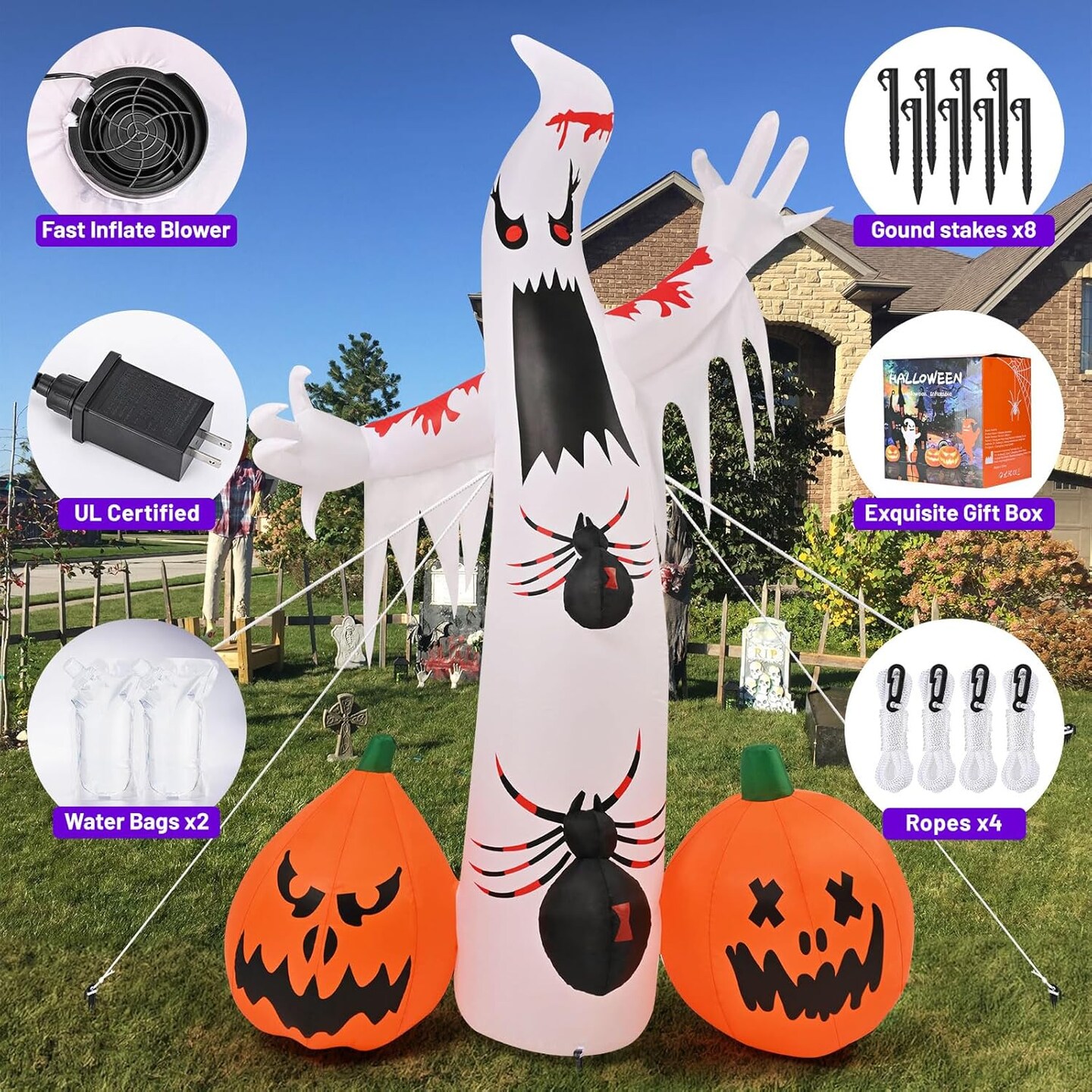 Halloween Inflatables Decorations Outdoor Ghost