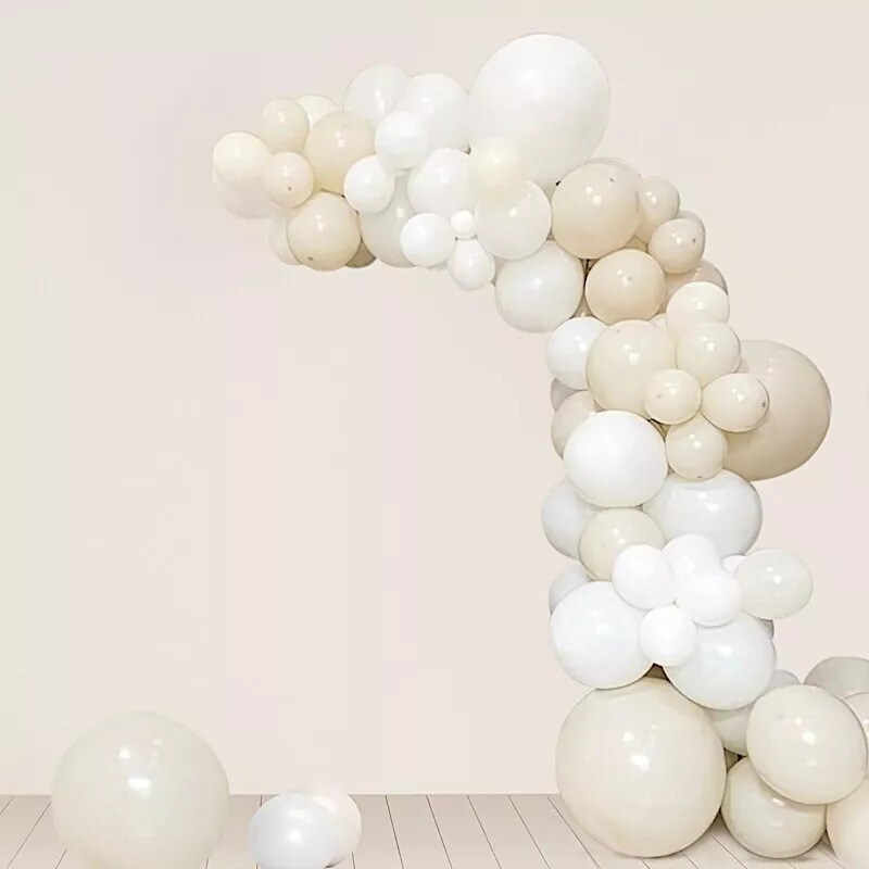 95 White Beige Latex Balloons Garland Arch Party Decorations Kit Party Events