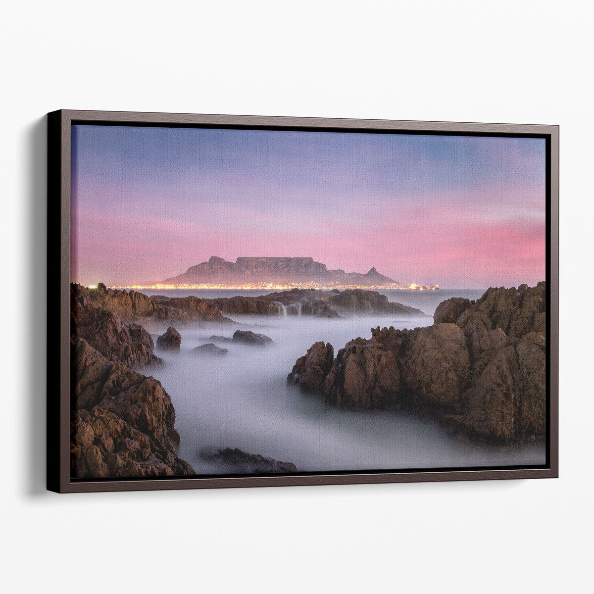 Table Mountain Cape Town Canvas Wall Art Print – Scenic Brown and Purple Mountain Photography for Living Room Decor product 2