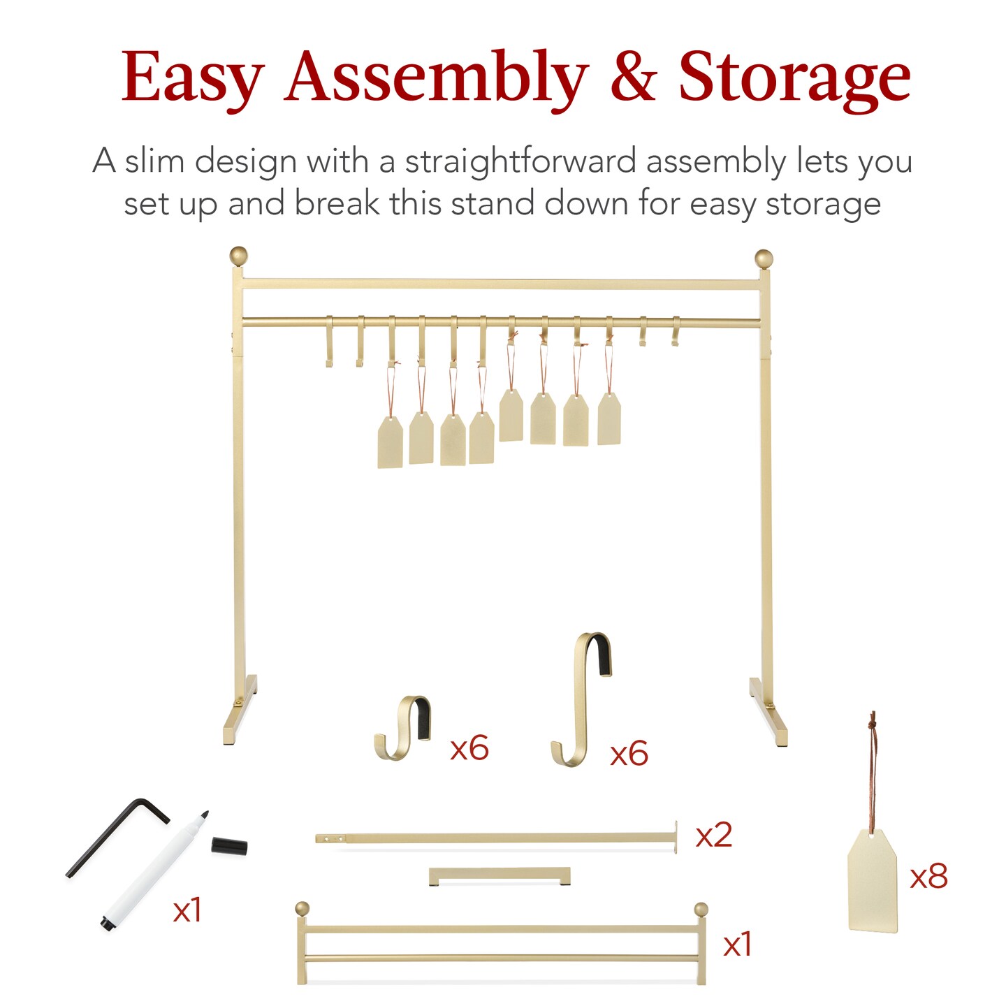 Best Choice Products 3ft Christmas Stocking Stand, Hanging Holiday D&#xE9;cor Display w/ Name Tags, Chalk Marker