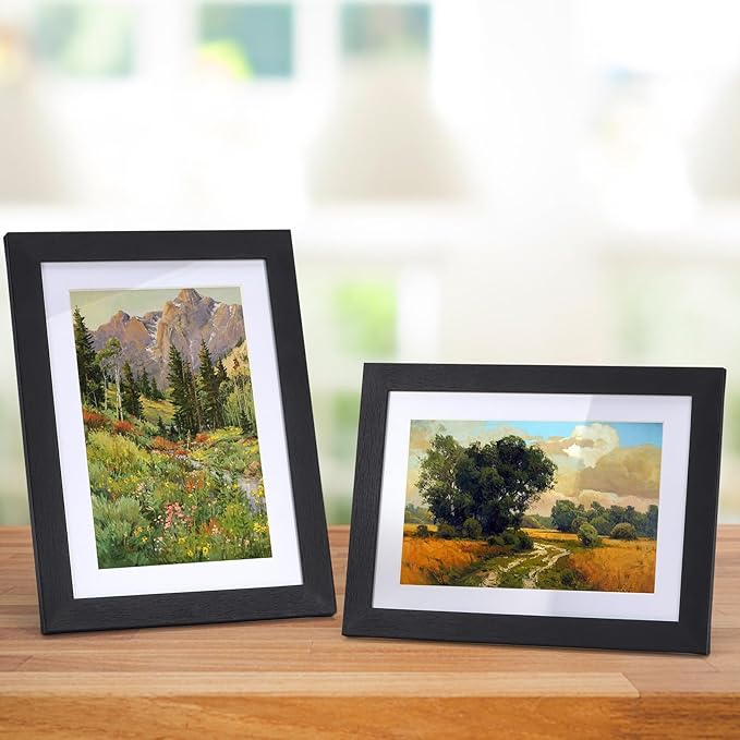 5x7 Picture Frame Black Set of 15, Display Pictures 4x6 with Mat or 5x7 without Mat, Multi Photo Frames for Wall or Tabletop
