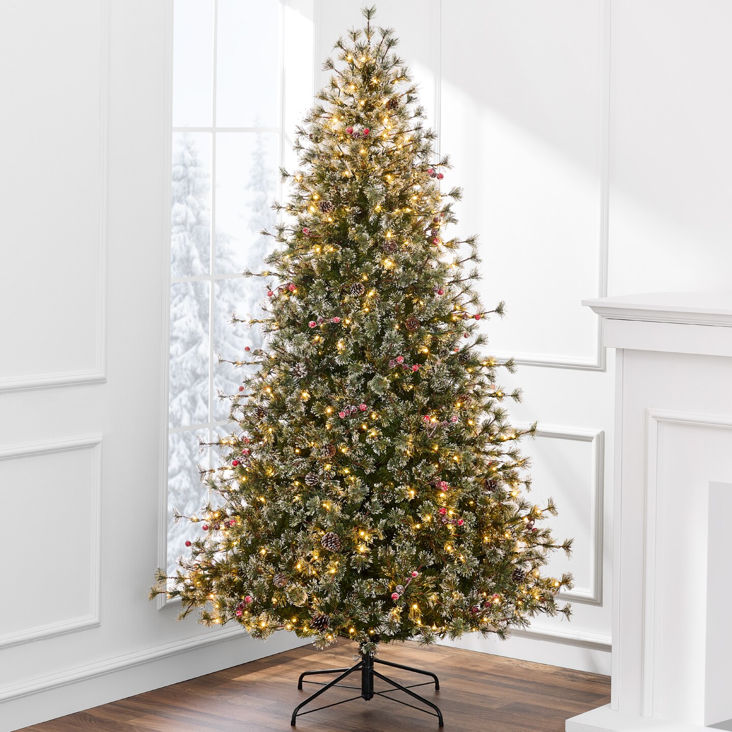 Best Choice Products Pre-Lit Cashmere Christmas Tree, Premium Semi-Flocked Pre-Decorated Artificial Holiday D&#xE9;cor