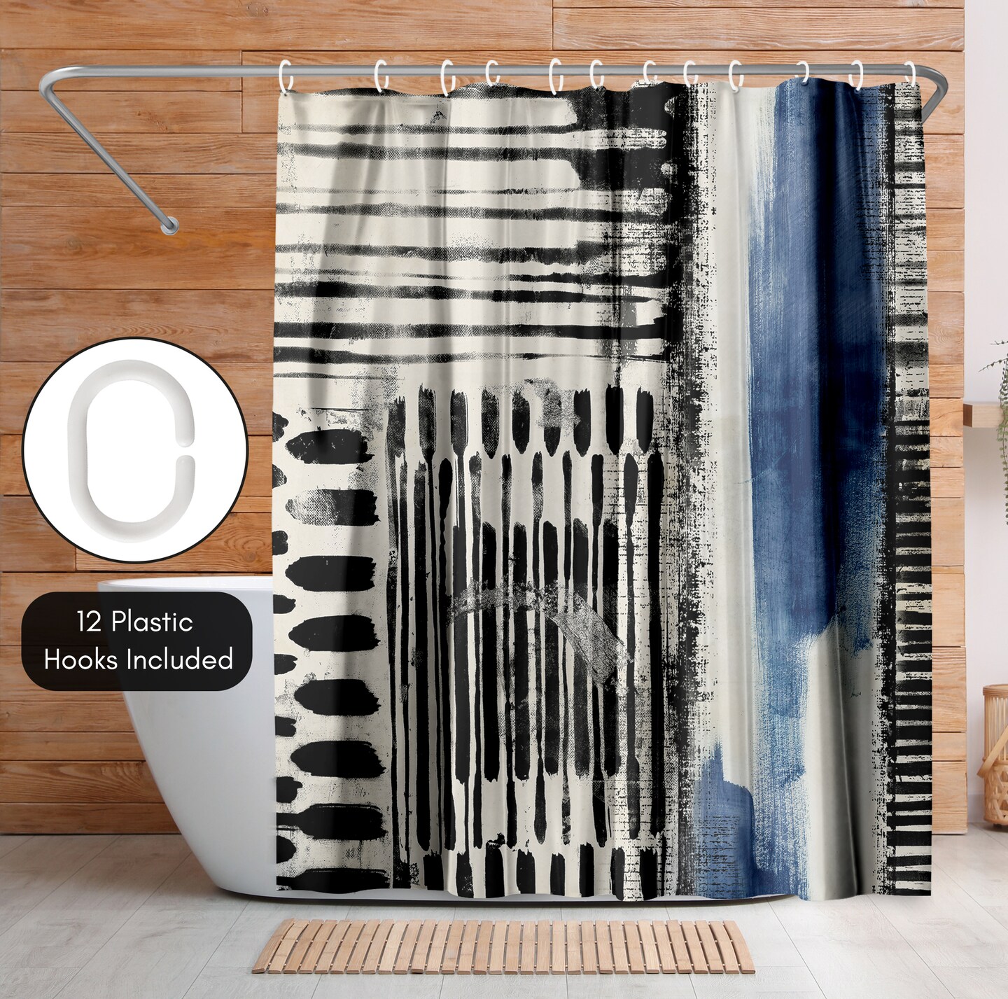 Abstract Shower Curtain No Borders Shower Curtain by PI Creative Art