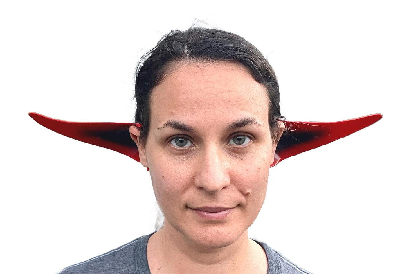 Handcrafted Demon Ears Red and Black - Latex