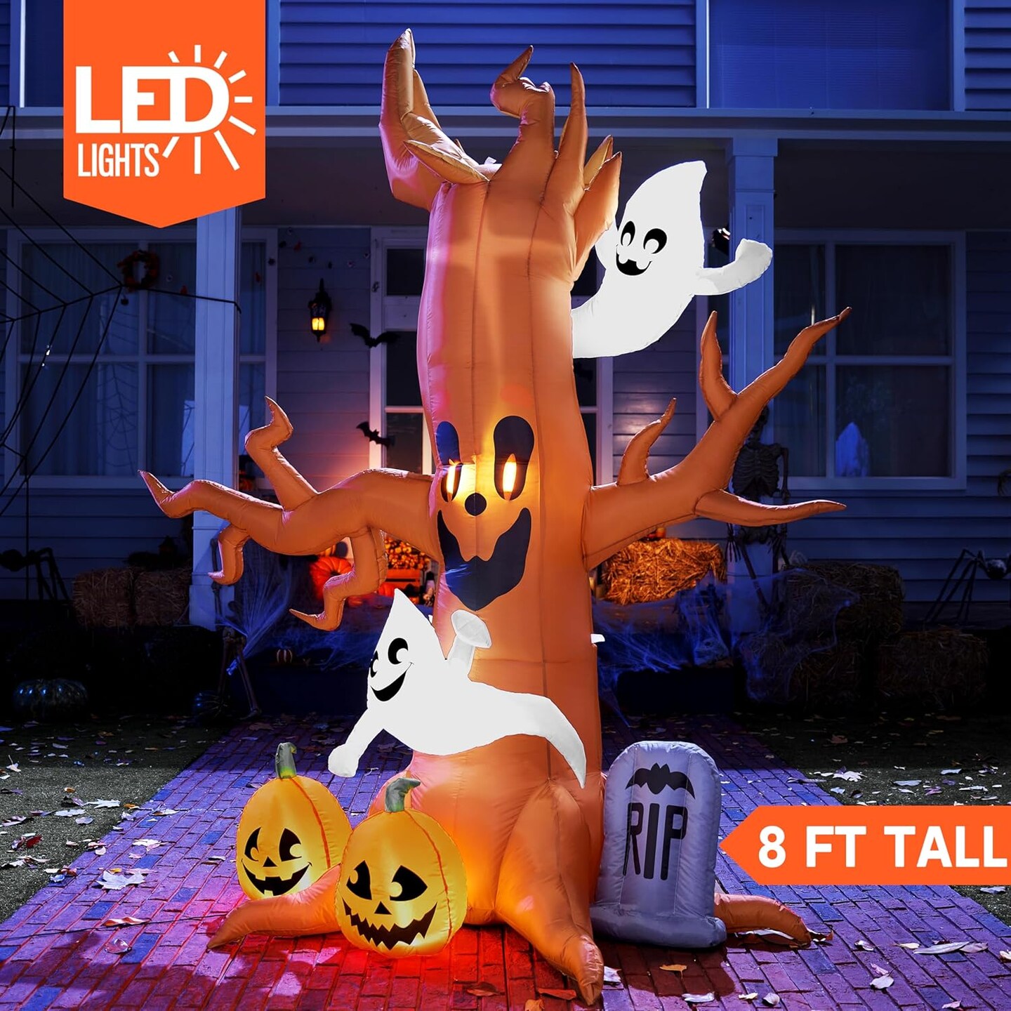 Halloween Inflatable Scary Tree with Ghost
