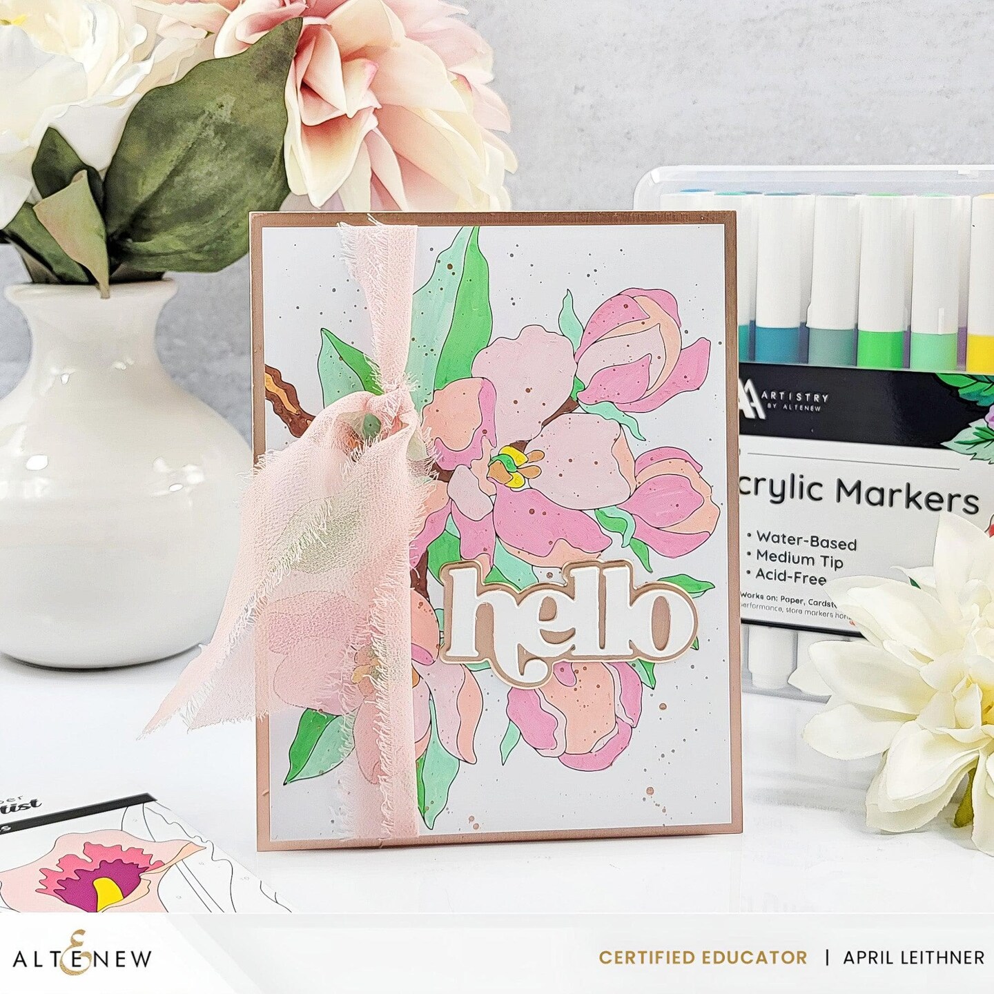 Altenew Acrylic Marker Set & Color-by-Number Sheets Bundle