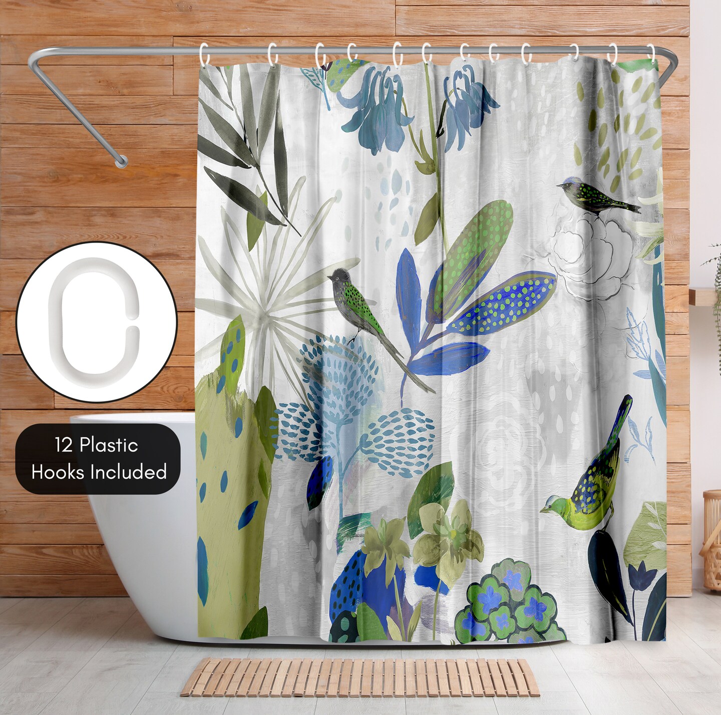 Floral Shower Curtain Where the Passion Flower Grows by PI Creative Art