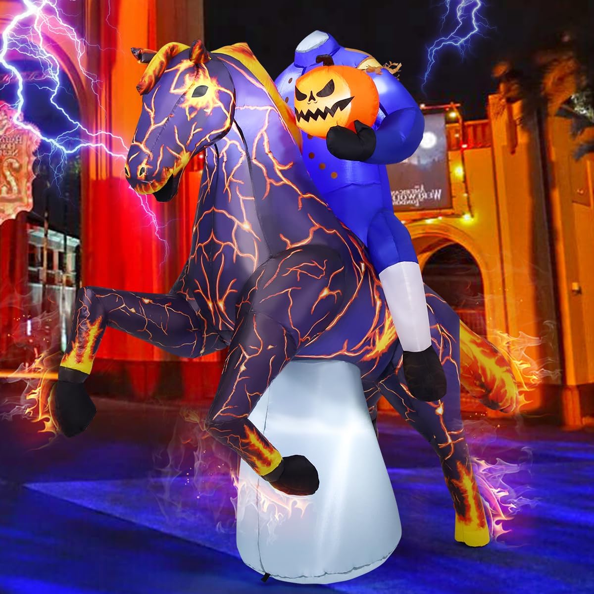 Long Halloween Inflatables Headless Horseman Outdoor Decorations