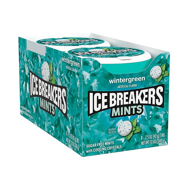 Ice Breakers Wintergreen Sugar Free Breath Mints 1.5 oz 8 pk.