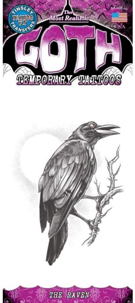 Gothic - The Raven - Tinsley Transfers Temporary Tattoo