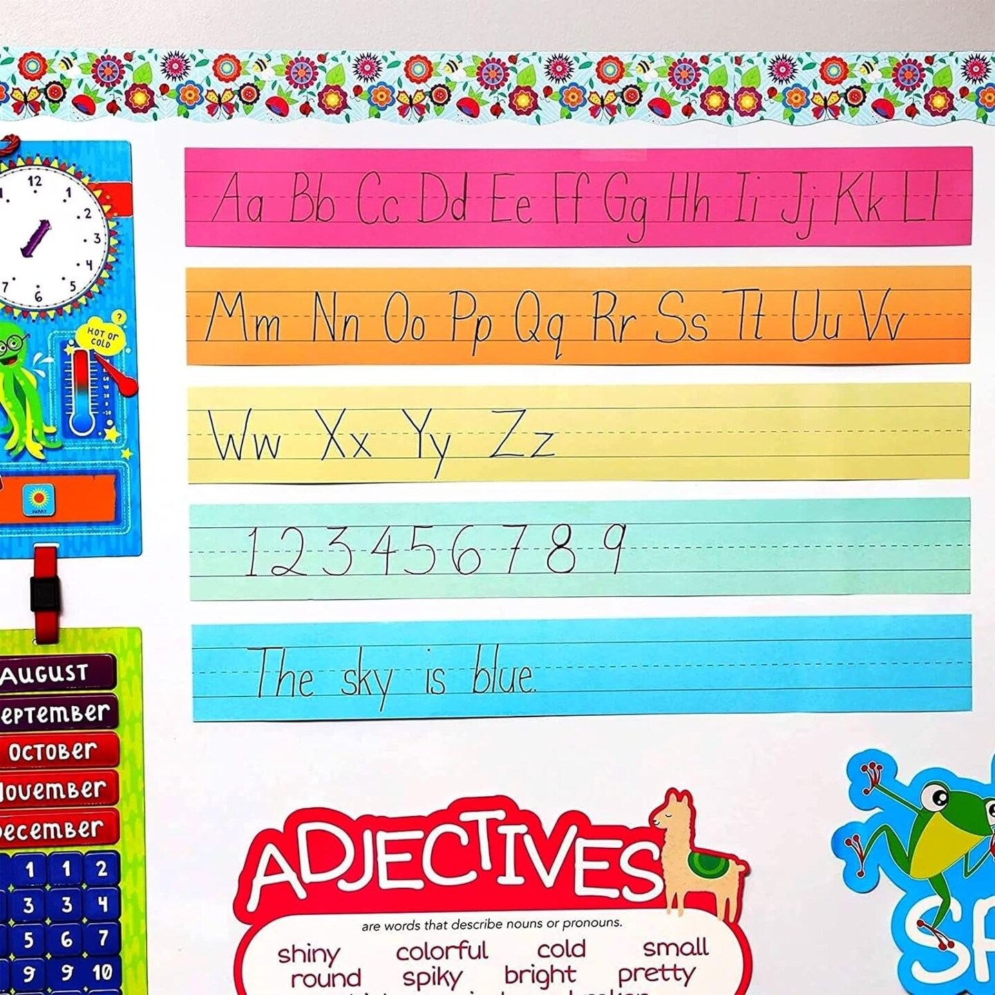 100 Pack Colored Sentence Strips for Teacher Supplies, Classroom, Lined Paper Borders for Writing Words (5 Colors, 3 X 24 In)