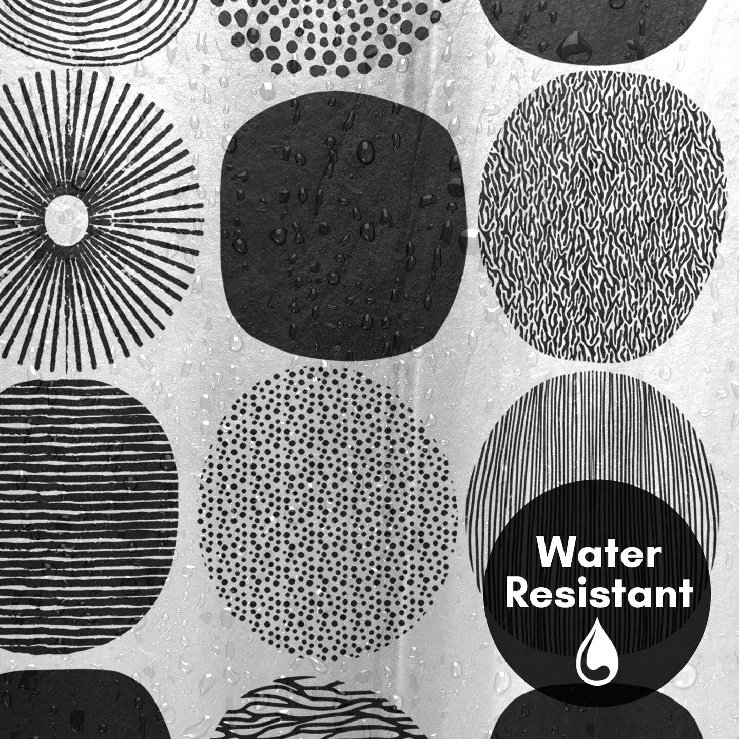 Americanflat 71x74 Shower Curtain - Abstract Shower Curtain - Pattern Circles Lisa Nohren