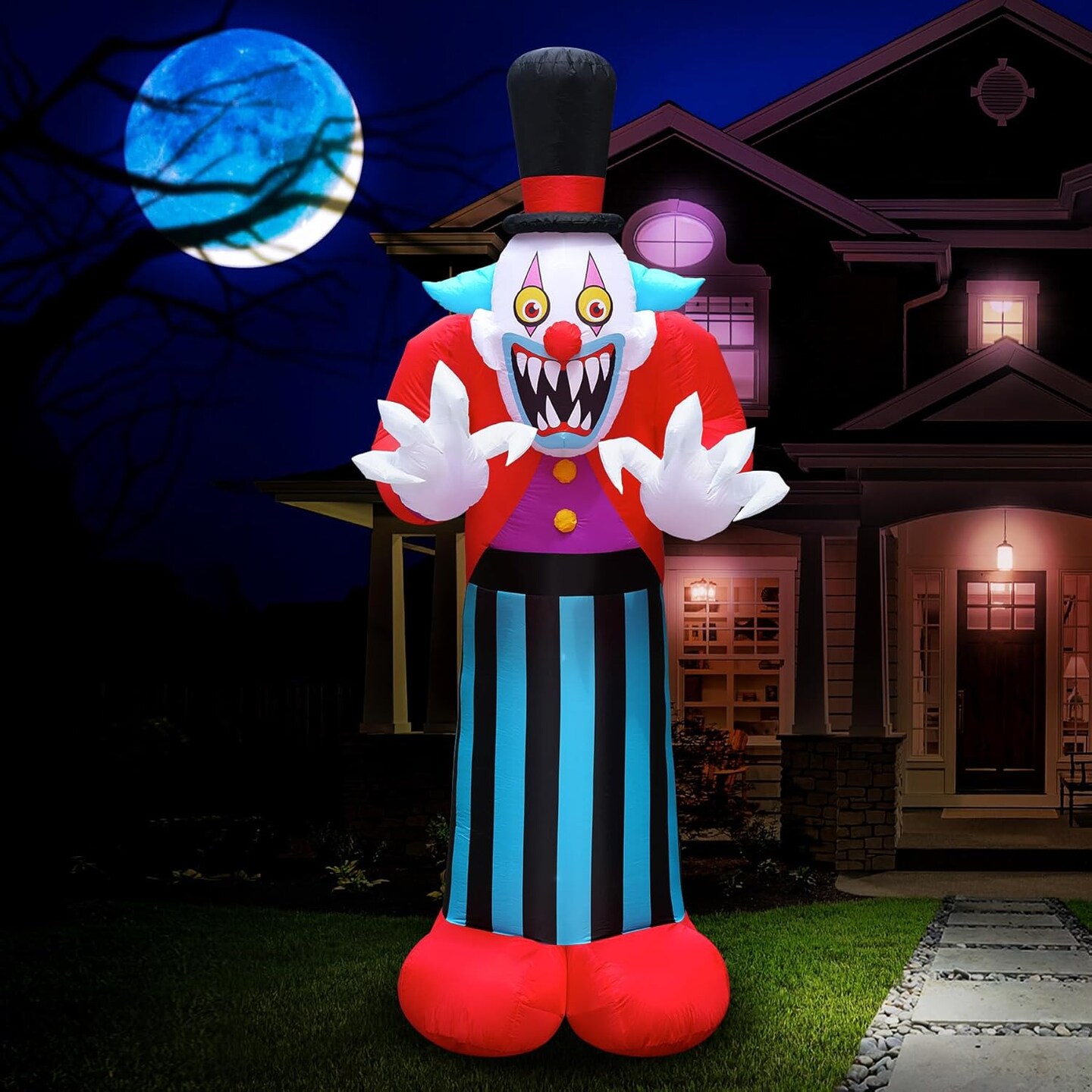 Halloween Inflatables 9.5ft Clown. Large Halloween Inflatable Outdoor Decorations. Inflatable Halloween Blow Ups. Premium Inflatable Yard Decorations with LEDs