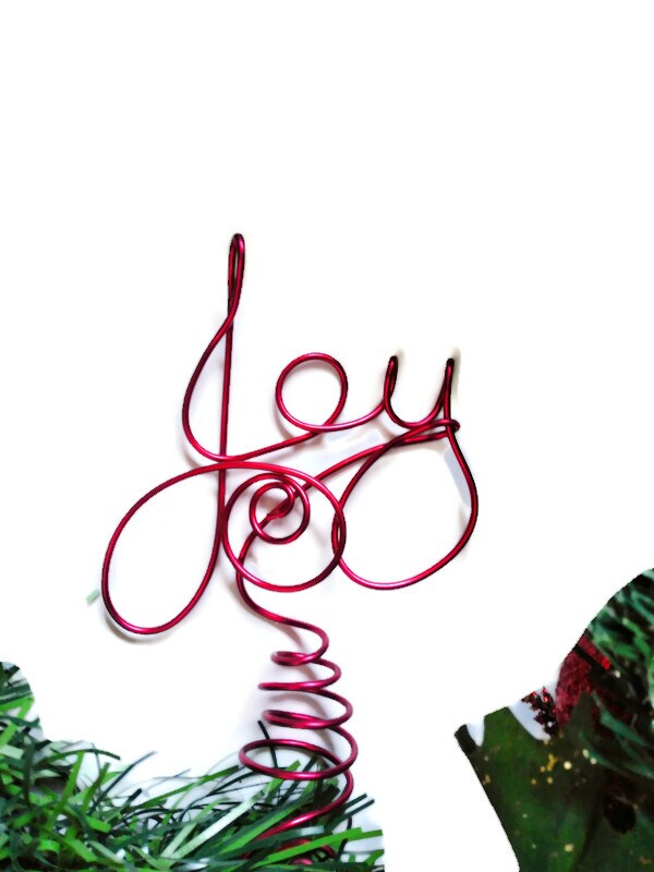 Mini Joy Christmas Tree Topper with Color Options - Gold, Silver, Red ...