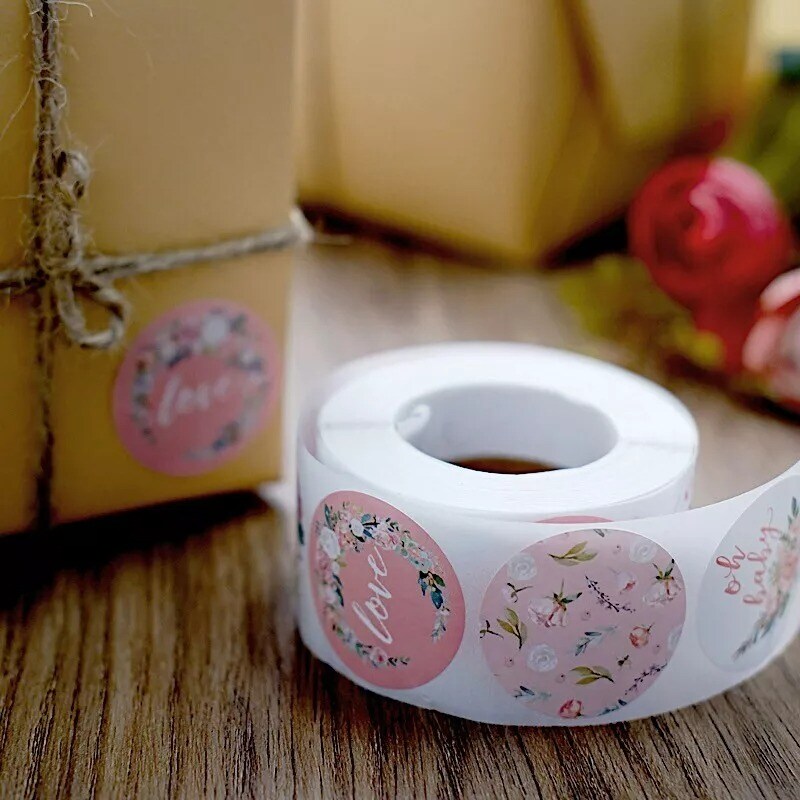 500 Assorted Round Floral Self Adhesive Baby Shower STICKERS DIY Crafts Labels