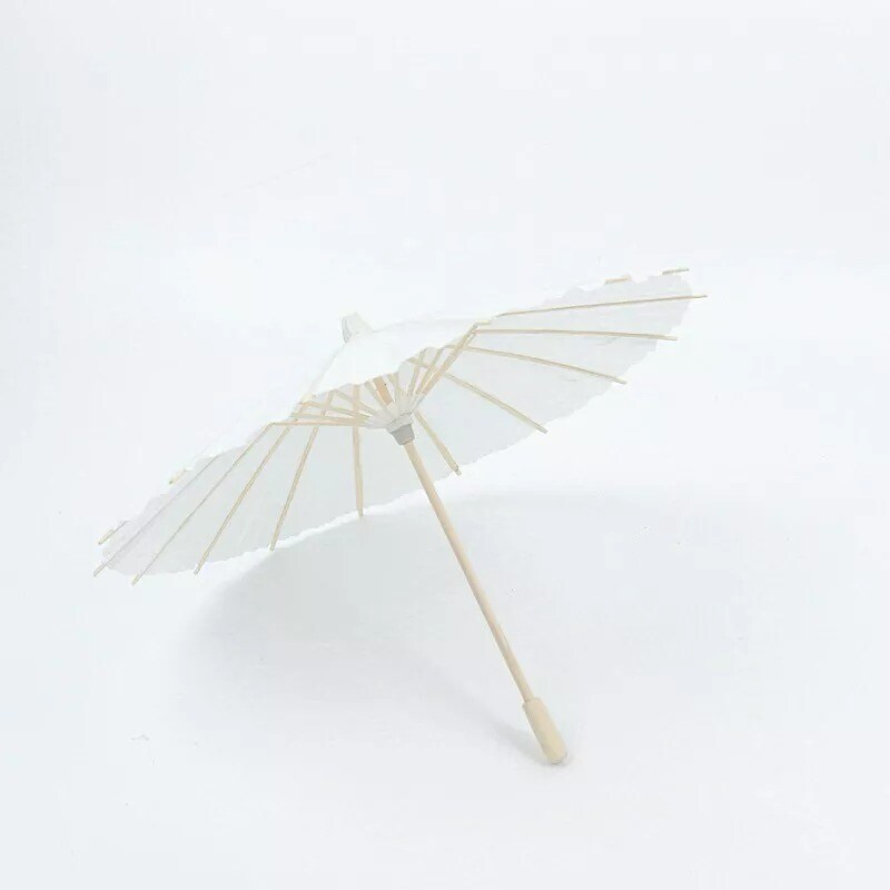 4 White 16&#x22; Paper Umbrellas Decorative Parasol Wedding Favors Party Events