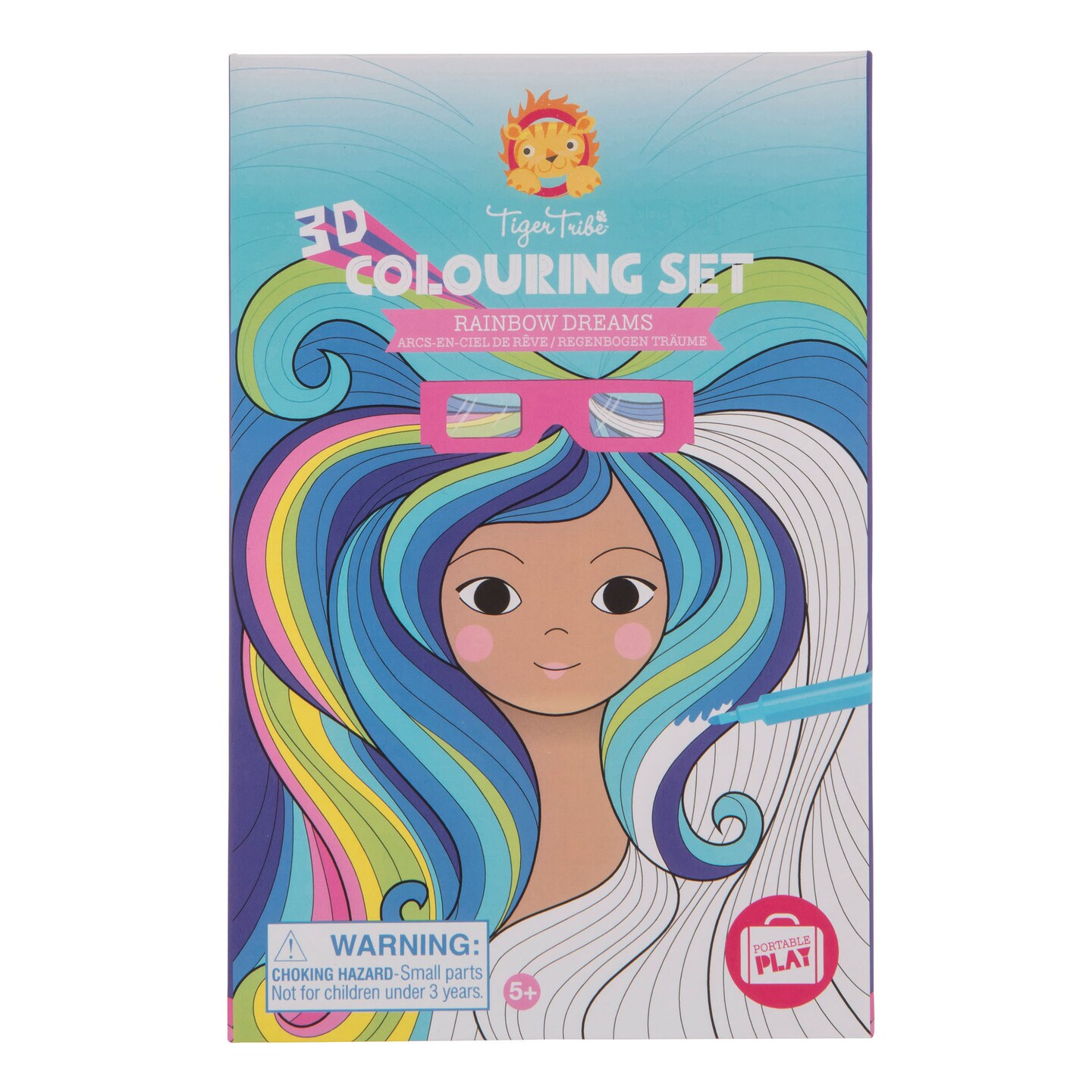Tiger Tribe: 3D Coloring Set - Rainbow Dreams - Activity Set, Color Drawings That Leap Off The Page, 3D Glasses, Markers, Kids Ages 8+