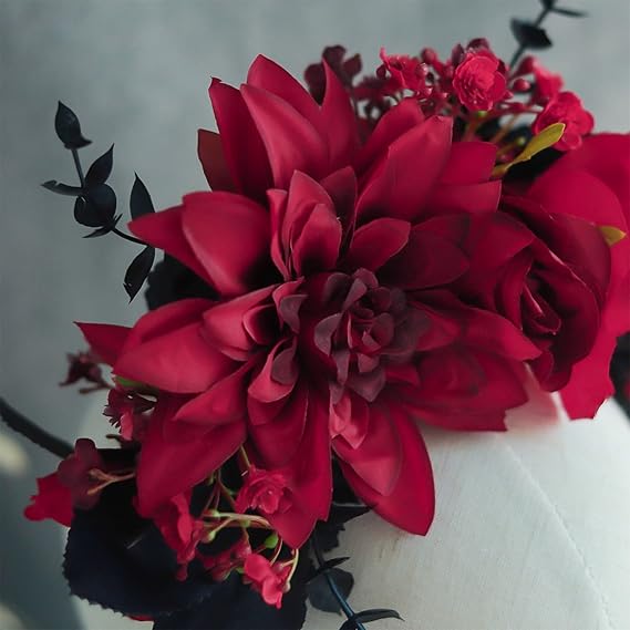 Mexican Flower Crown Day of the dead Headpiece Party Fiesta Flower Headband