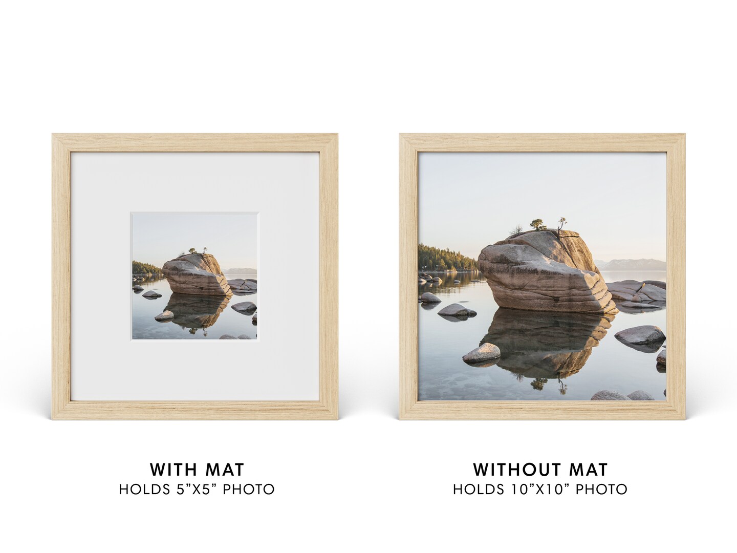 Haus and Hues Oak Wood Picture Frames Matted with Real Glass