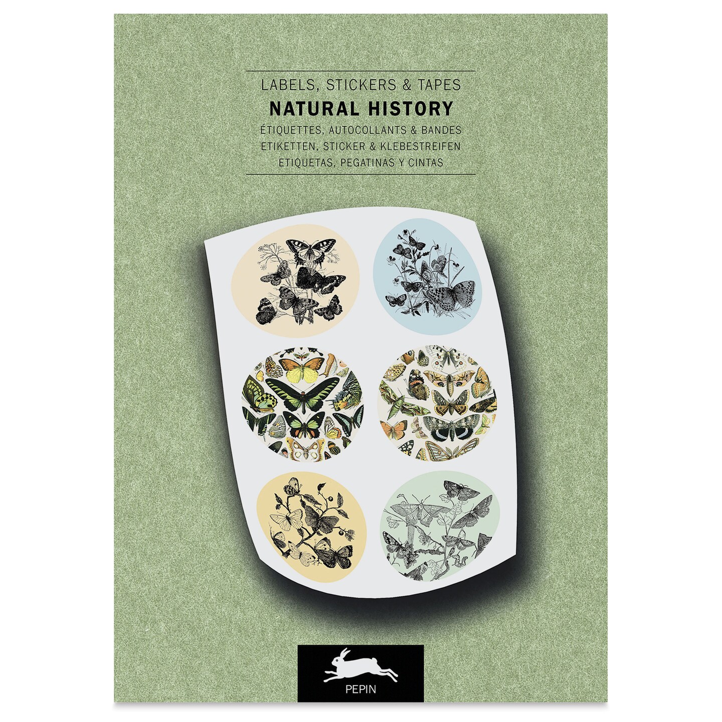 Pepin Press Label, Sticker & Tape Book - Natural History, 6-1/2" x 9-1/2"