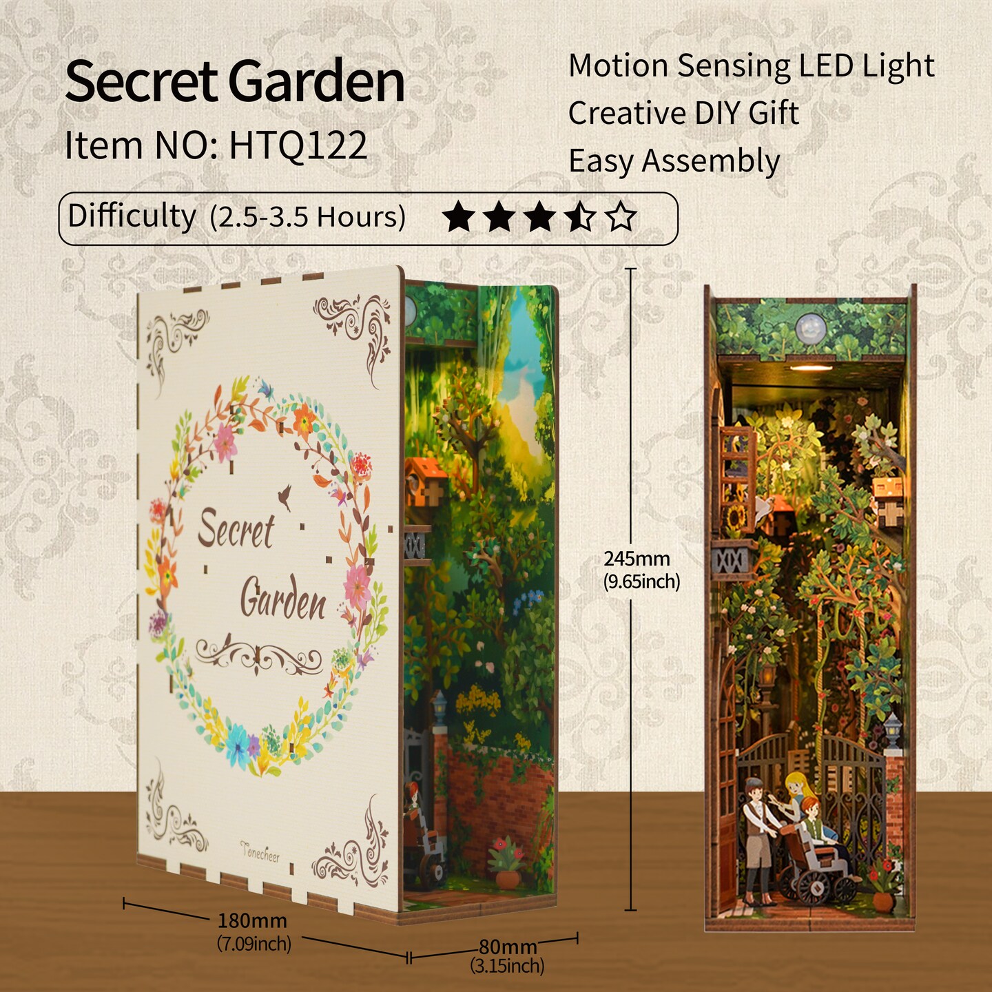 DIY Miniature Kit Book Nook | Secret Garden