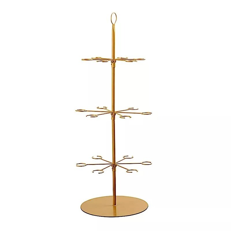 Gold 3-Tier 33" Metal Wine Glass Holder Tree Champagne Flutes Stand Party Events