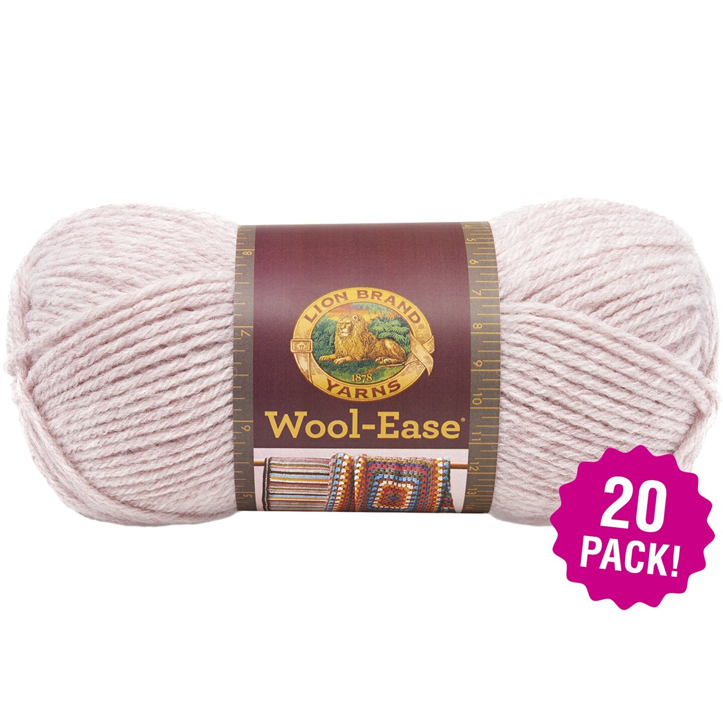 Multipack of 20 - Lion Brand Wool-Ease Yarn -Blush Heather