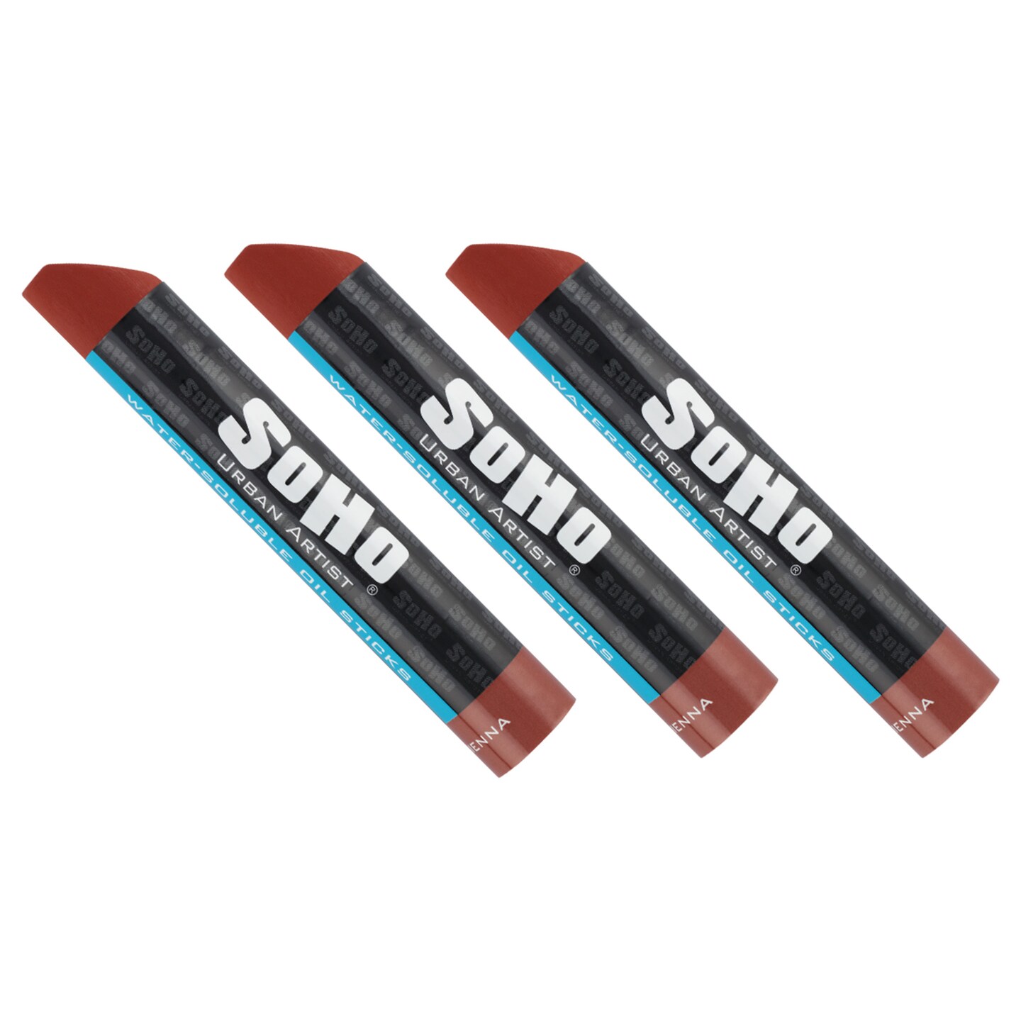 SoHo Urban Artist Water Soluble Oil Sticks for Artists – 3 Pack of Oil Paint Stick - No Brushes or Solvents Needed, Paint Any Primed Surface, Water Clean-Up, Non-Toxic, 4.8 x 0.78
