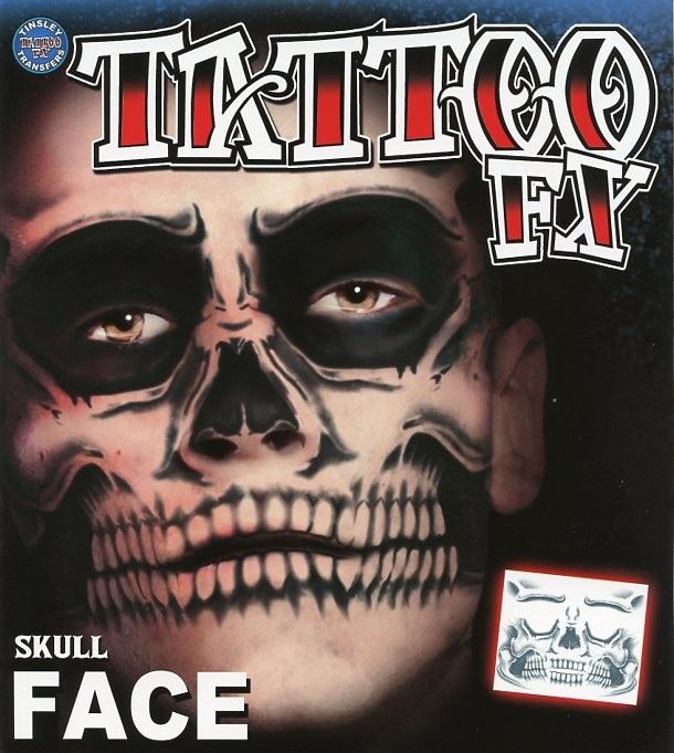 Skull Face Temporary Tattoo Tinsley Transfers