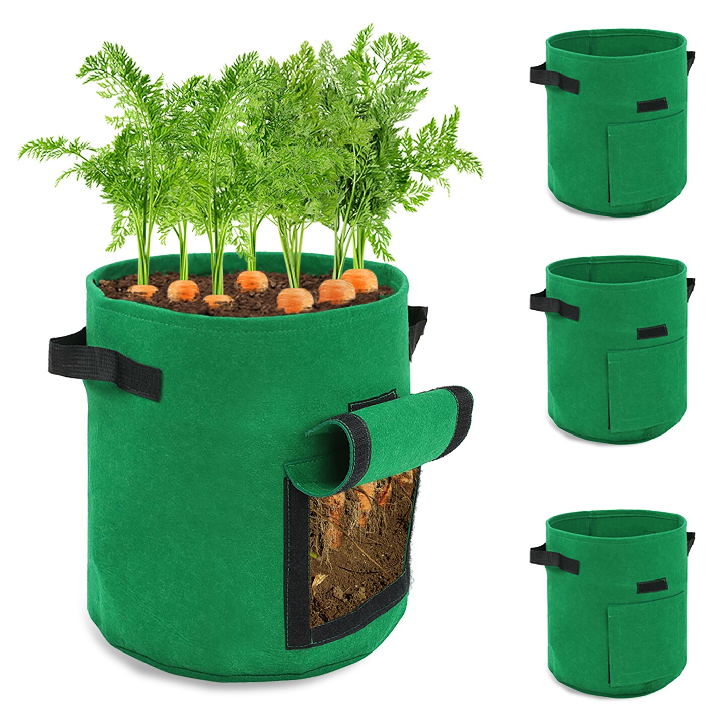 7Penn Fabric Garden Plant Pots 10gal 4pk Breathable Green Cloth Plant Pots