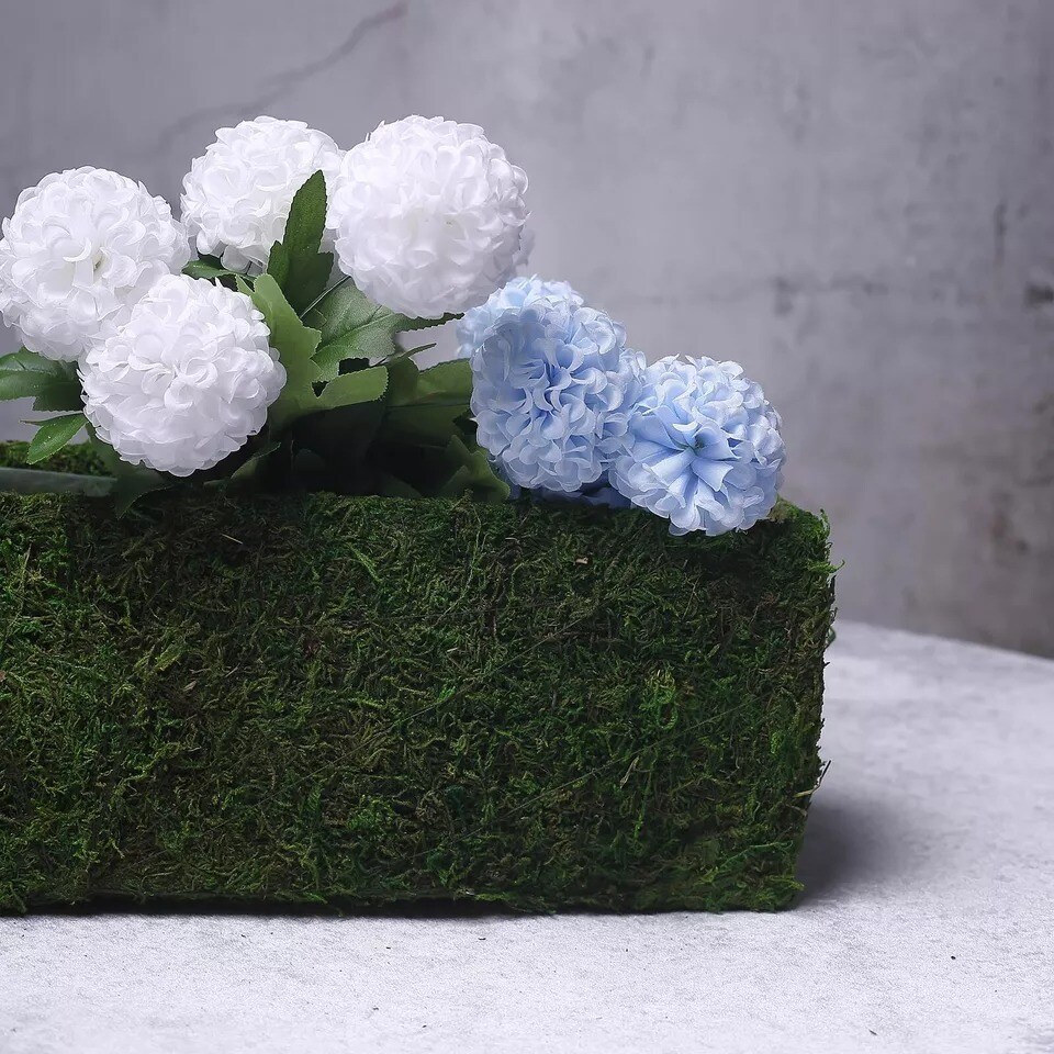23.5&#x22; long Green Natural Moss Rectangular Planter Box Wedding Party Decorations