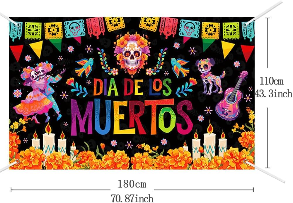 Mexican Day of The Dead Backdrop for Mexican