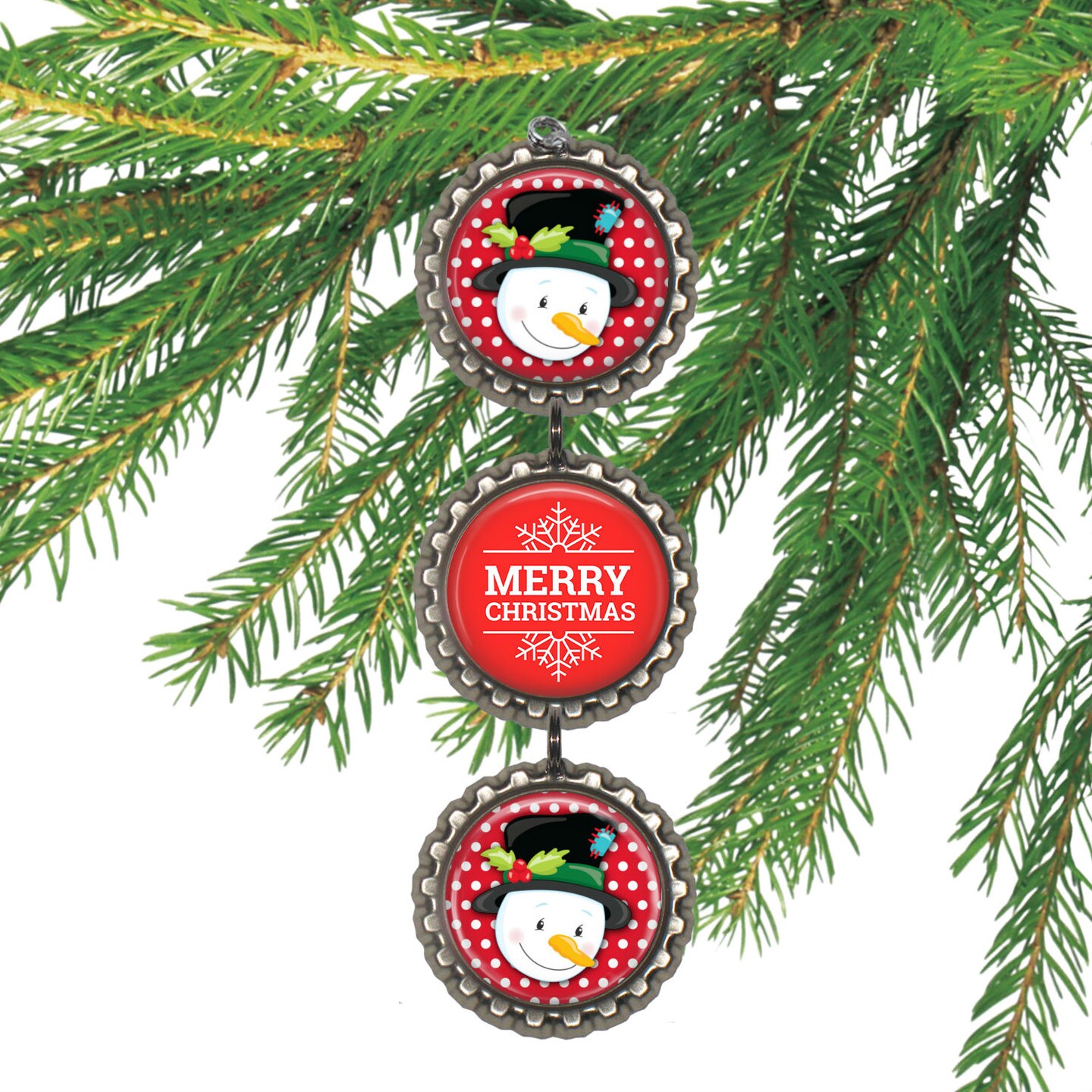 Merry Christmas SNOWMAN 3D Bottle Cap Christmas Ornament RED Gift for  Kids MakerPlace by Michaels