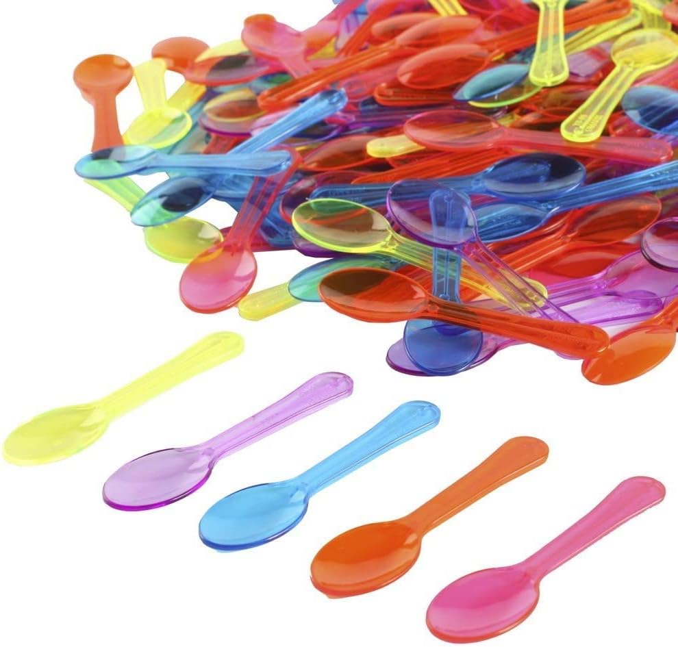 Colored Taster Spoons Plastic Mini Spoons Multi-Color