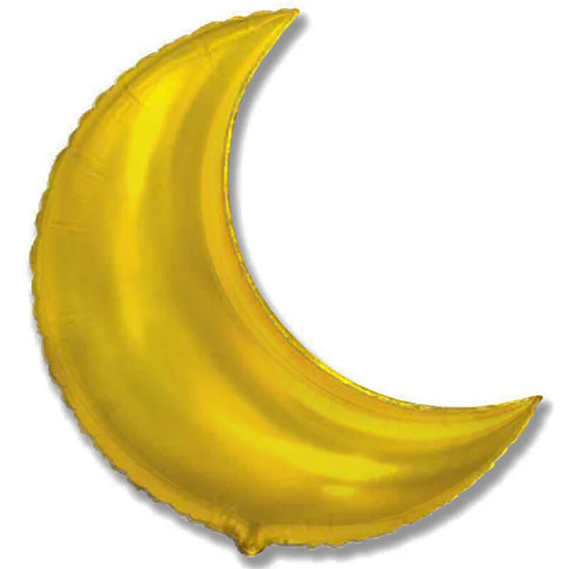 Half Moon Gold Foil Mylar Balloon 35 Inch Party Decoration