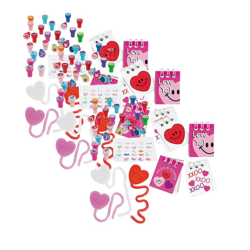 Bulk Value Valentine&#x2019;s Day Novelty Toy Handout Kit 170 Pc