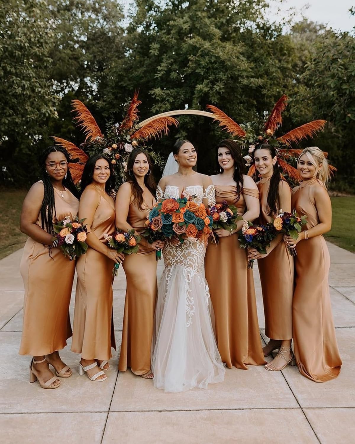 Artificial Flowers Bouquet Box Set (Orange, Teal)