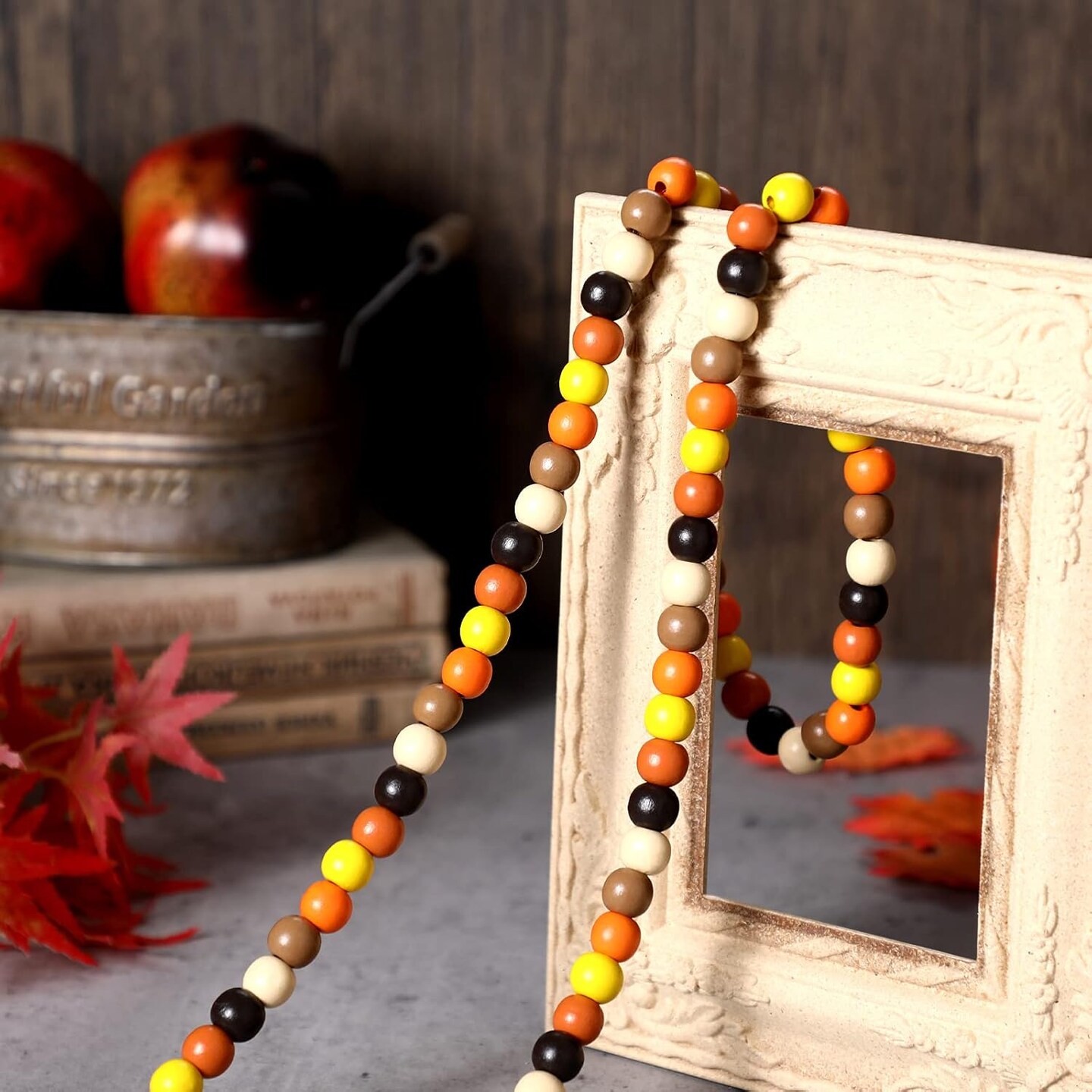 16 ft Fall Wooden Bead Garland