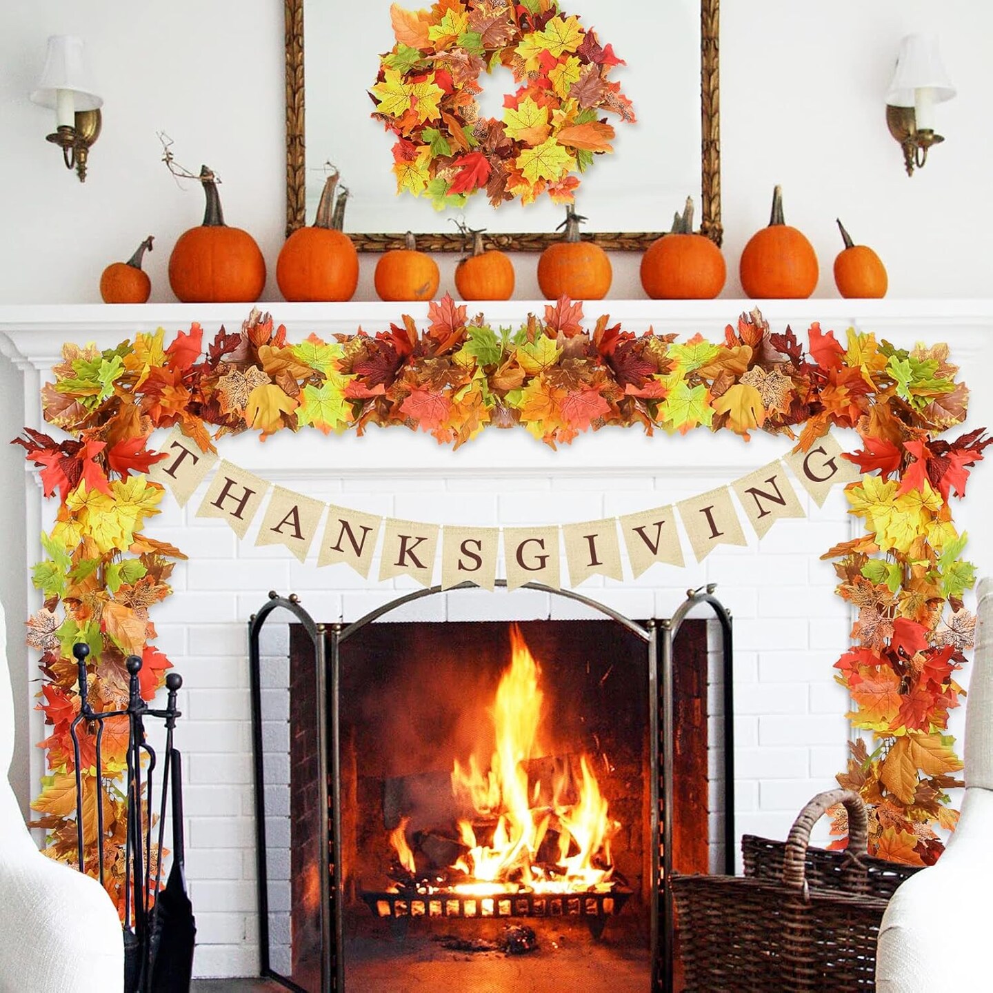 3 Pack Fall Decor for Home Fall Leaves Garland