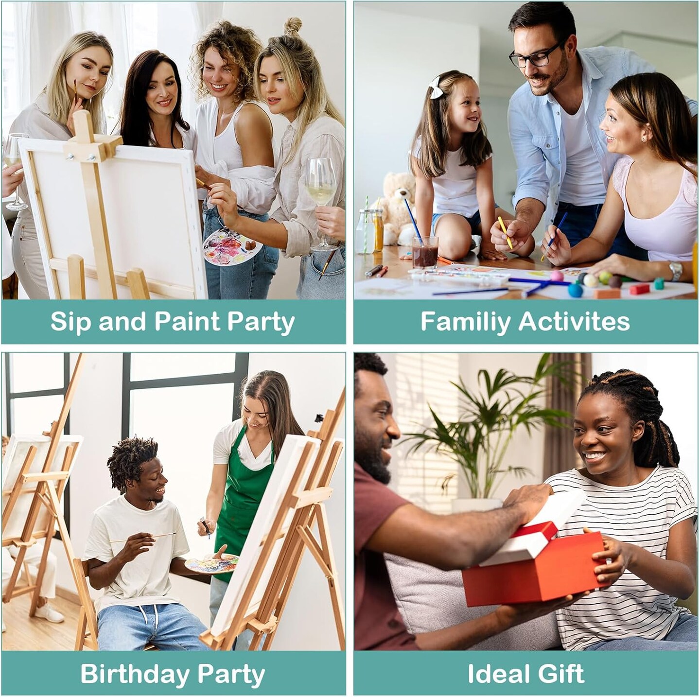 16 Pcs Pre Drawn Canvas for Painting for Kids Adults