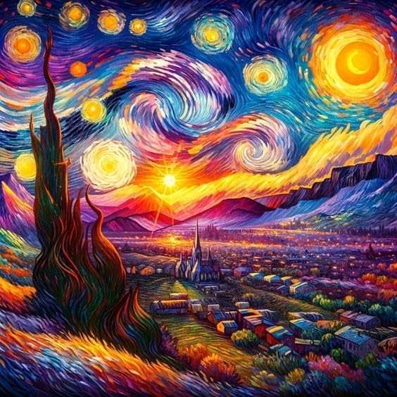 Starry Night Diamond Art Kit for Adults - 14x14 Inch 5D DIY Full Drill Round Gem Painting - Van Gogh Inspired Mosaic Craft Kit for Beginners - Sparkling Home Wall Decor & Creative Gift Set