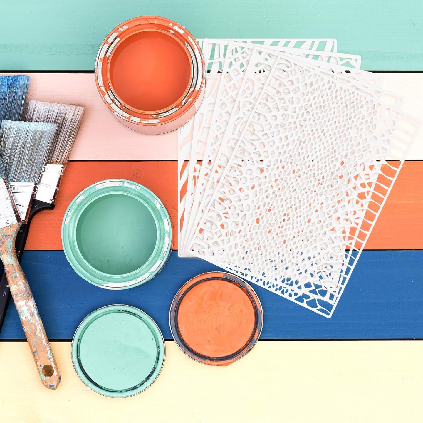 2 Pieces Leopard Stencils Animal Cheetah Stencils (5.9 x 8.3 Inch)