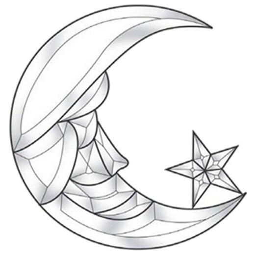 8-1/2"x9" Exquisite Clear Glass Moon & Star Bevel Cluster EC132