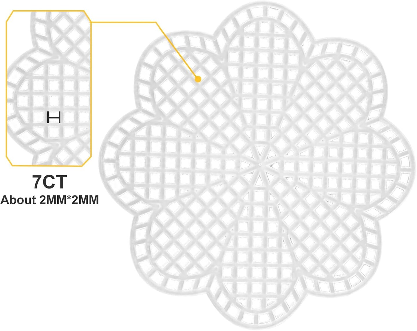 10 Pcs 7 Count 3 inch Mesh Plastic Canvas Flower Sheets, Blank Needlepoint Canvas for Embroidery, White Cross Stitch Plastic Mesh for DIY, Crochet Projects, Yarn Crafting, Knit, Needlework