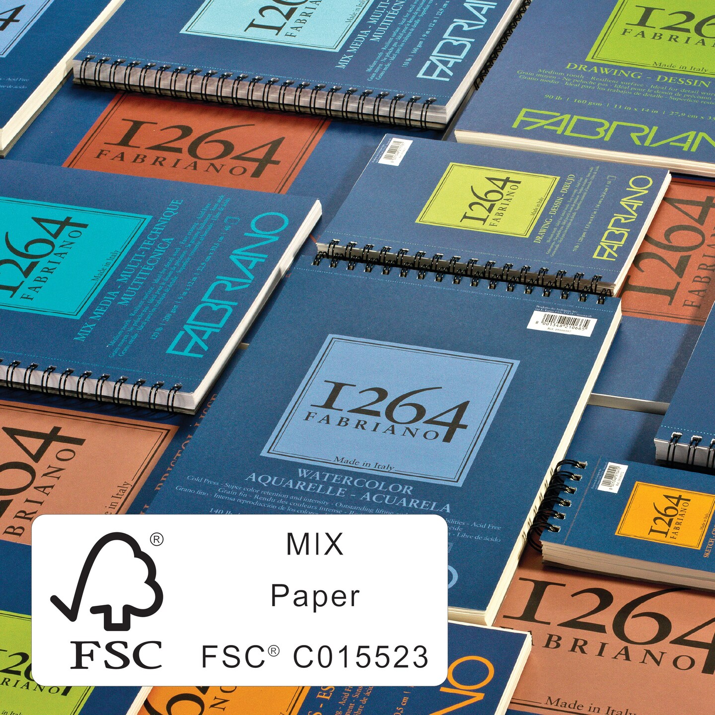 Fabriano 1264 Watercolor Pad, 140 140lb. (300gsm)